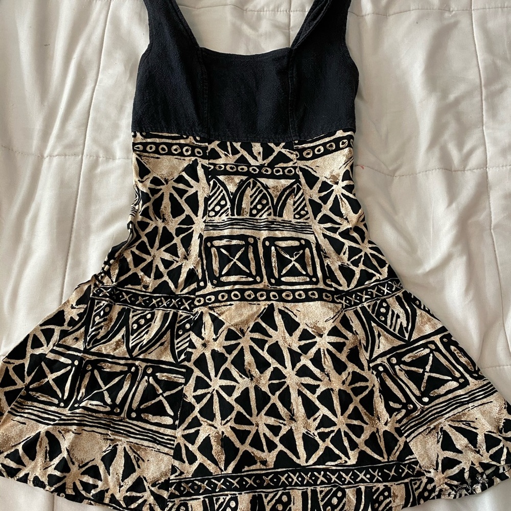 Petite native design mini dress
